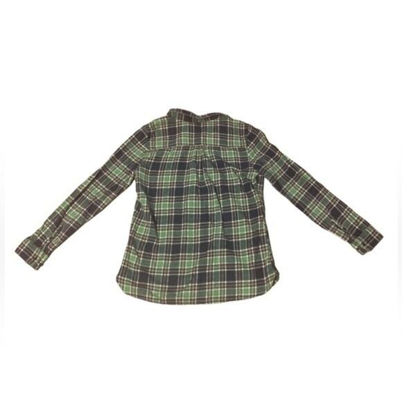 Woolrich Flannel Shirt Button Down Long Sleeve Green Plaid Size Medium Petite - Picture 2 of 9